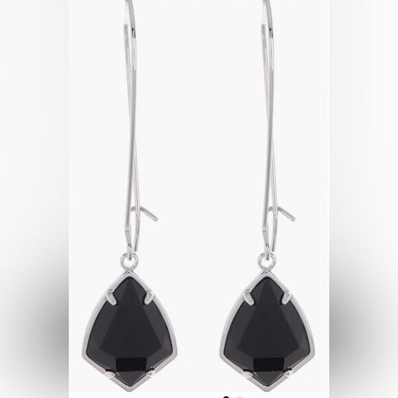 Kendra Scott Carrine earrings + Cory necklace in black opaque.  NWT - Picture 4 of 8